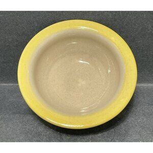 Yesteryears Stoneware Bowl 5 Inch Yellow Beige Round Marshall Texas USA